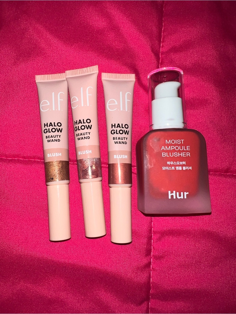 Halo Glow Beauty Wand Blush & Hur Moist Ampoule Blusher in Pink